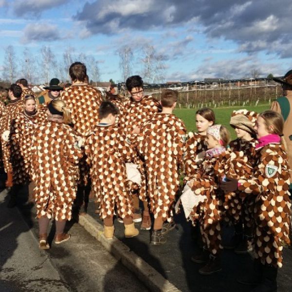 Vor dem Abmarsch zum Narrenbaumsetzen in Taldorf am 10. Januar 2015