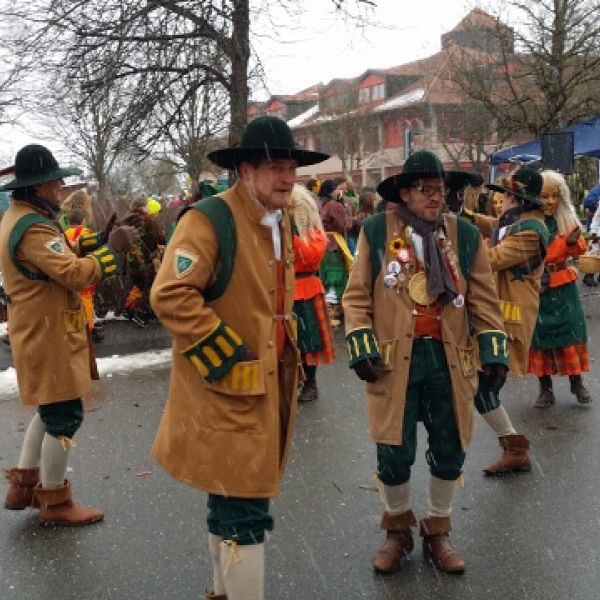 Schneetreiben beim Umzug in Kehlen am 1. Februar 2015